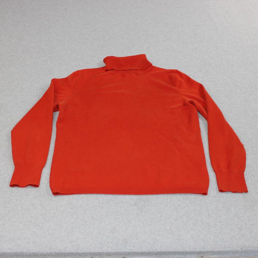 Talbots Sweater Women Medium Petite Orange Turtleneck Stretch Academia Heritage